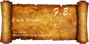 Fack Ernő névjegykártya